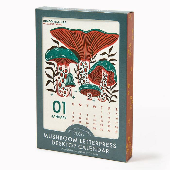 2026 Mushroom Letterpress Desk Calendar - DIGS