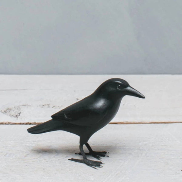 Hand Carved Mini Crow Sculpture