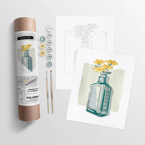 Modern Paint By Numbers Kit: Bottle Study