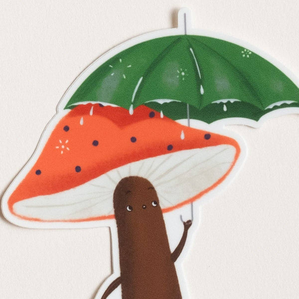 Mushroom with Umbrella Sticker