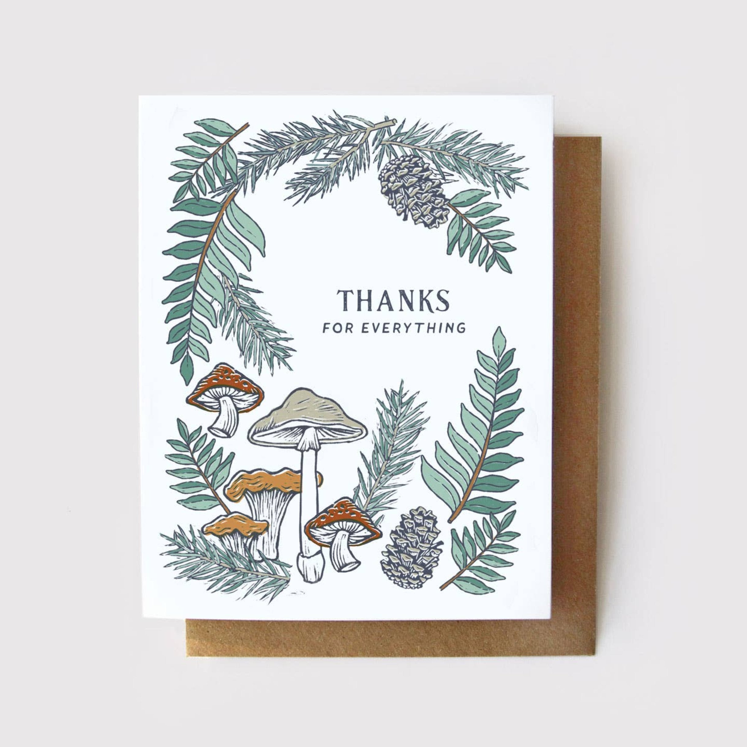 Thanks For Everything Mushrooms & Ferns Card