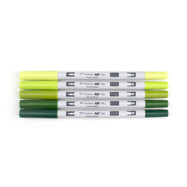 ABT PRO Alcohol-Based Art Markers: Green Tones 5-Pack