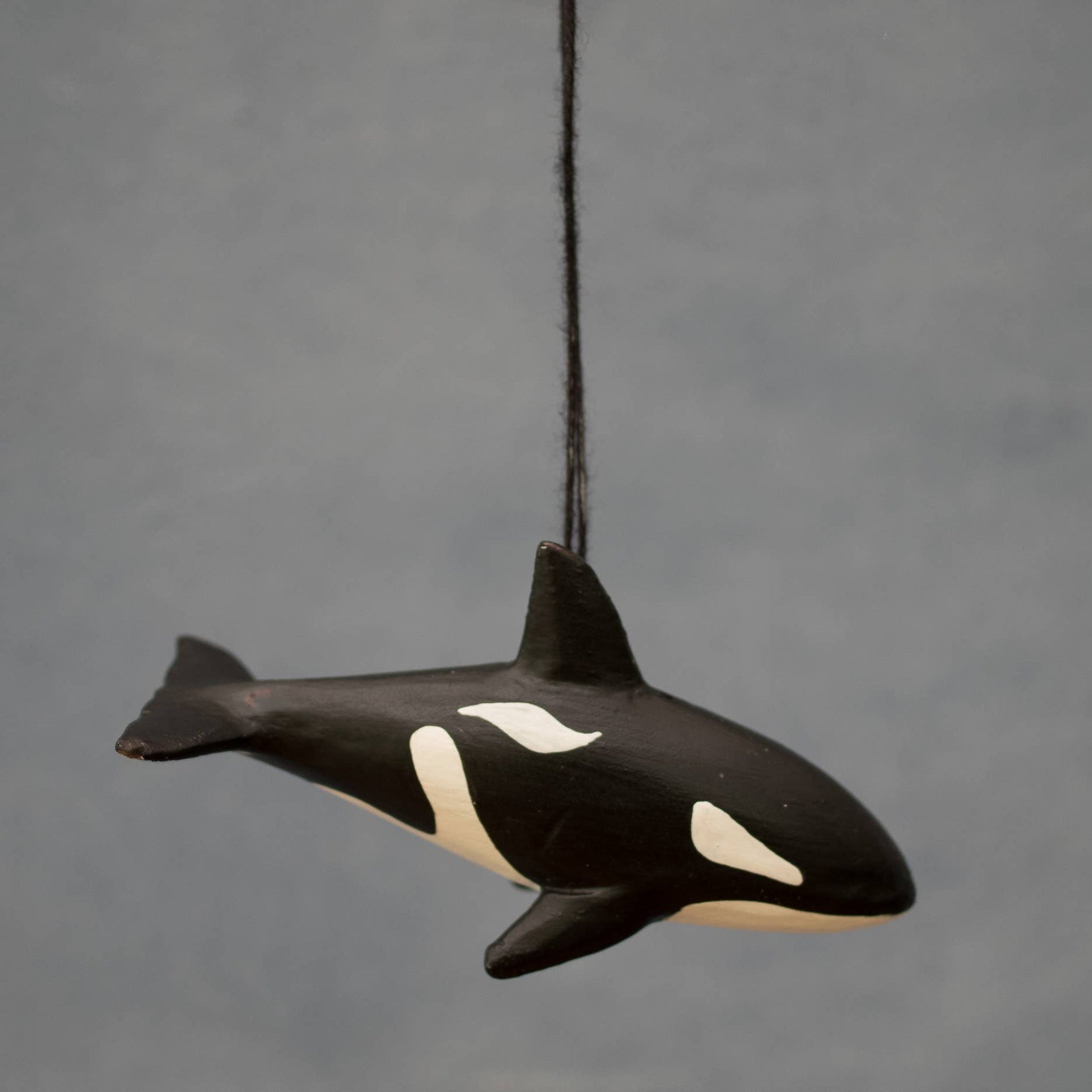Hand Carved Ocra Whale Ornament