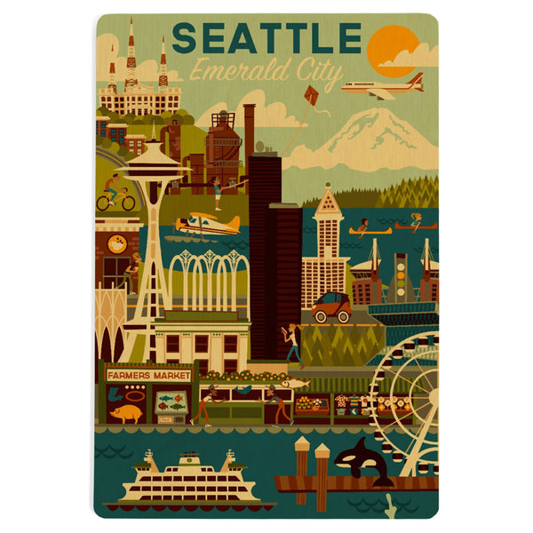 Seattle Wood Postcard