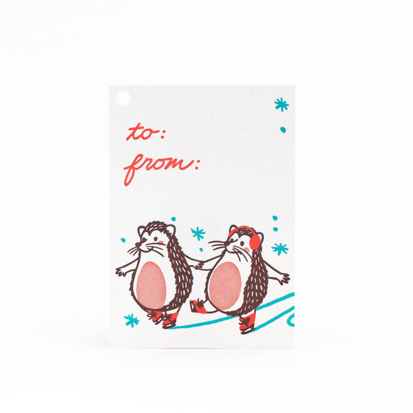 Skating Hedgehogs Gift Tag Set