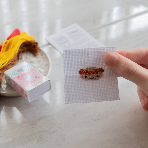 Mini Hot Dog Cross Stitch Kit