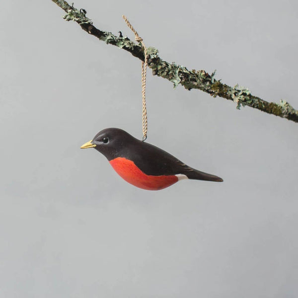 Hand Carved Robin Ornament