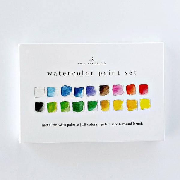 Watercolor Paint Set of 18 with Brush
