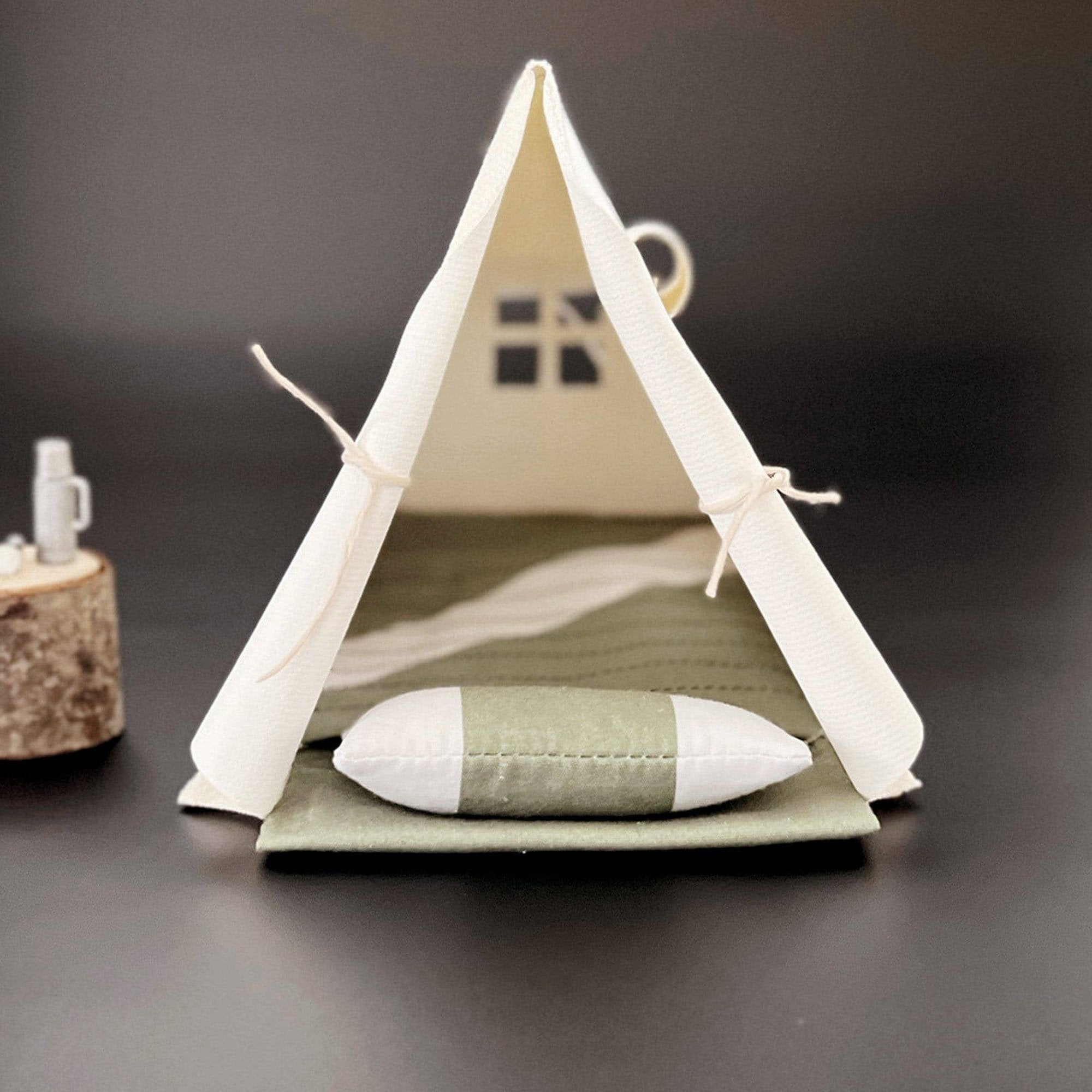 Miniature Canvas Doll Camping Tent