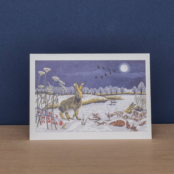 Winter Hares & Starlings Boxed Set of Cards