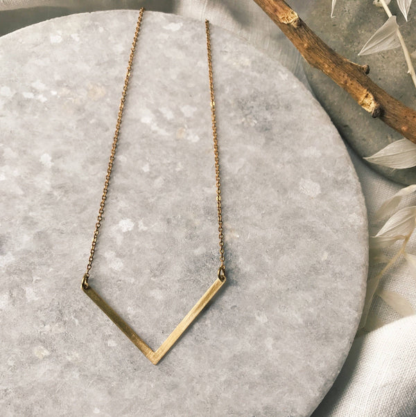 Simple Chevron Drop Necklace