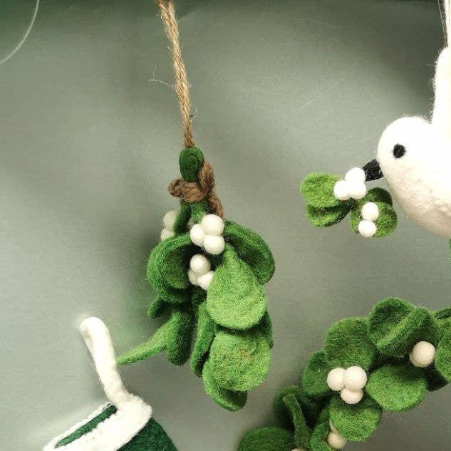 Mistletoe Sprig Felt Decoration