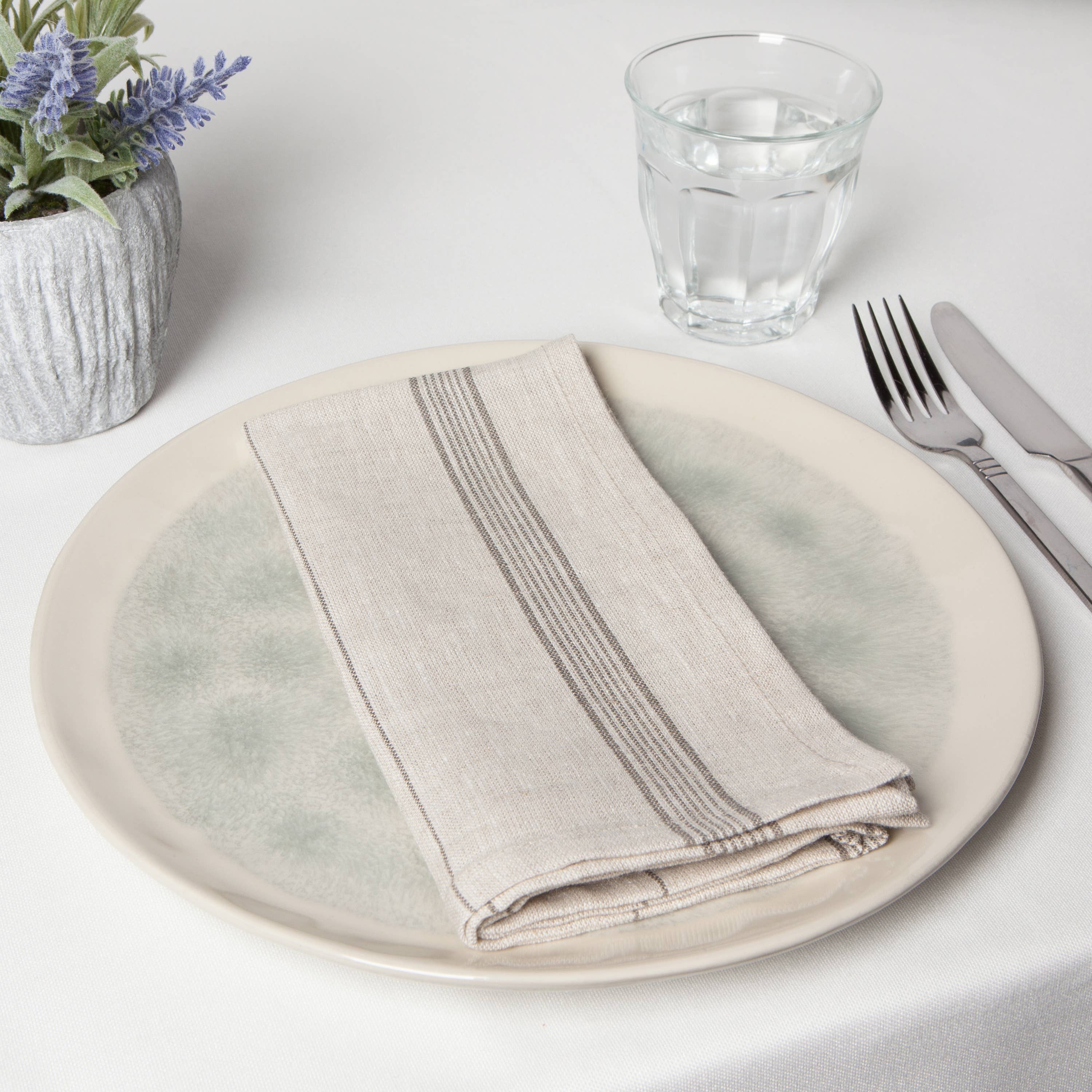 Maison Shadow Stripe Linen Napkins, Set of 4