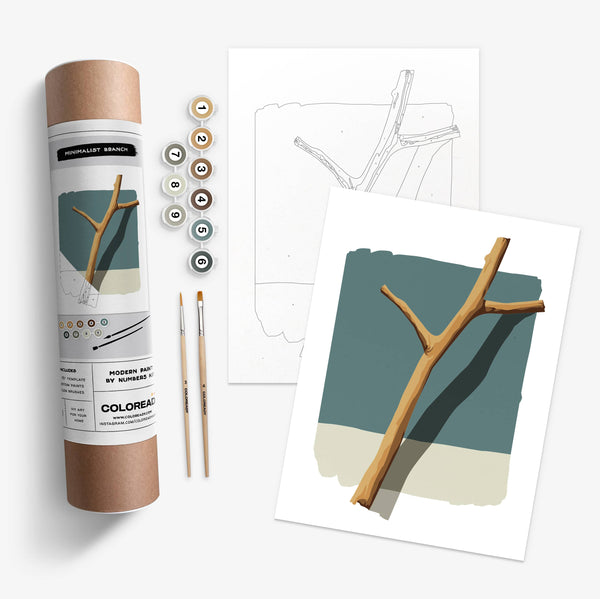 Modern Paint By Numbers Kit: Minimalist Branch Study