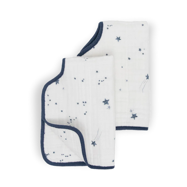 Cotton Muslin Burp Cloth 2 Pack: Shooting Stars