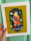 Dolly Parton Cat 8x10 print Green