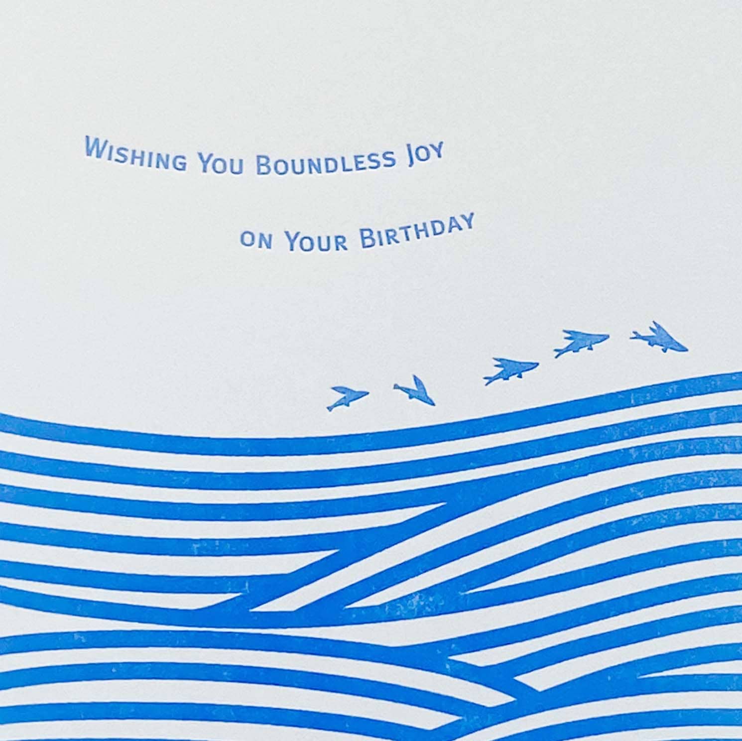 Flying Fish & Waves Birthday Card