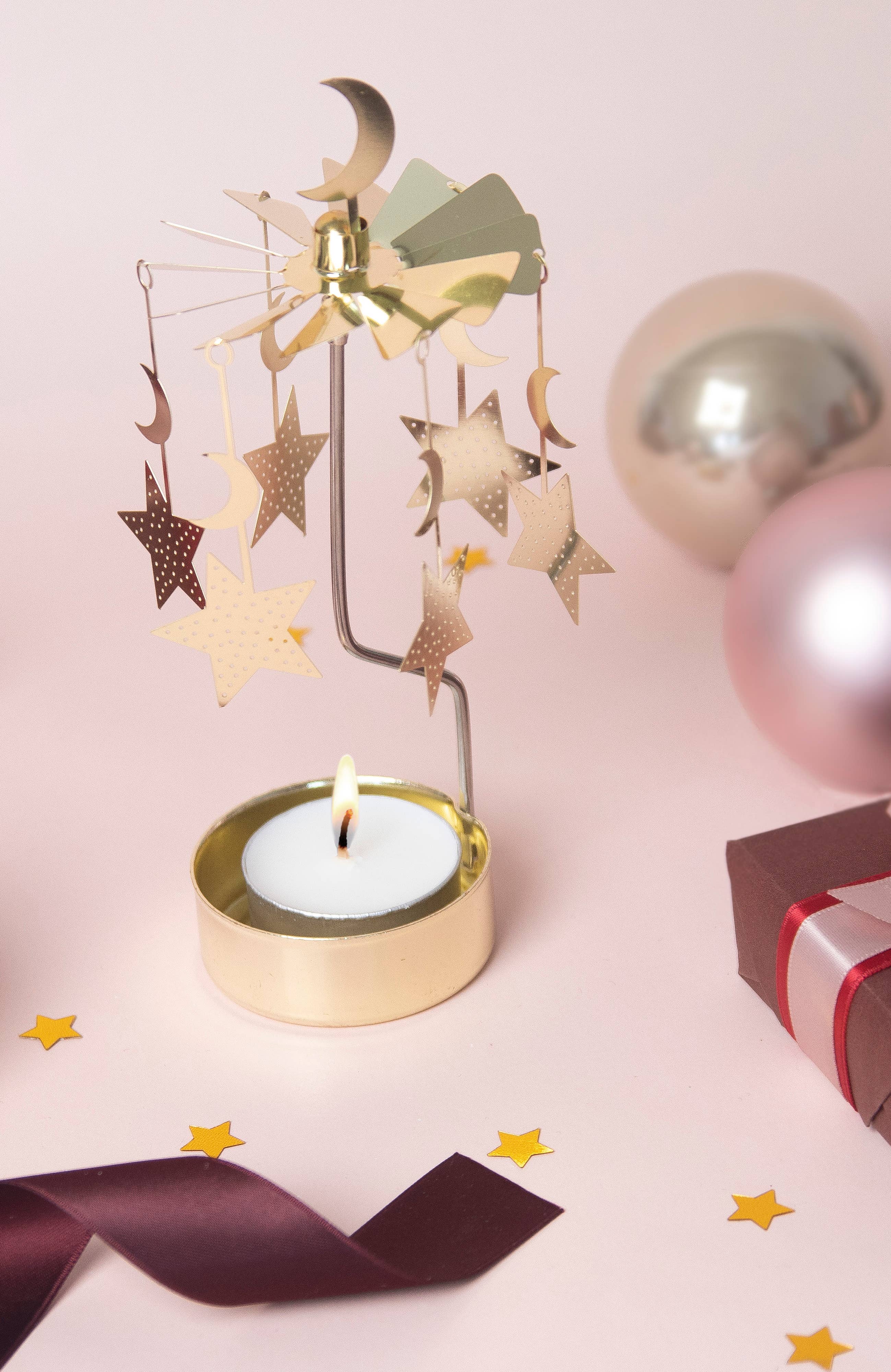 Moon & Stars Tealight Spinner