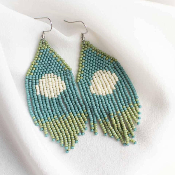 Beaded Fringe Earrings: Luna