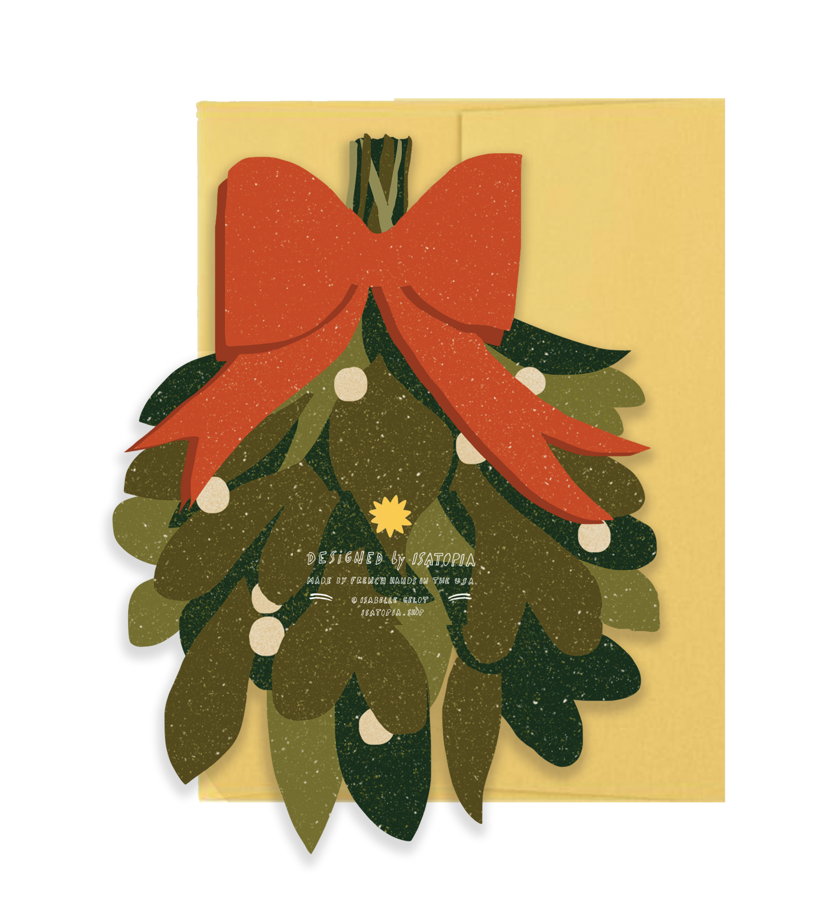 Mistletoe Die Cut Holiday Card