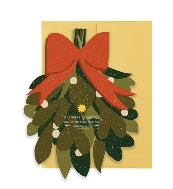 Mistletoe Die Cut Holiday Card