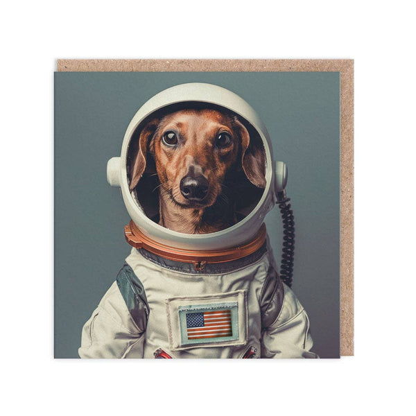 Astronaut Dog Card