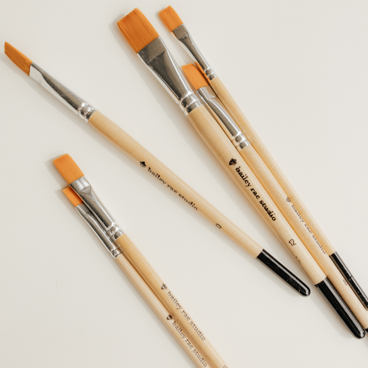 Flat Tip Watercolor Brush Set - 6pc