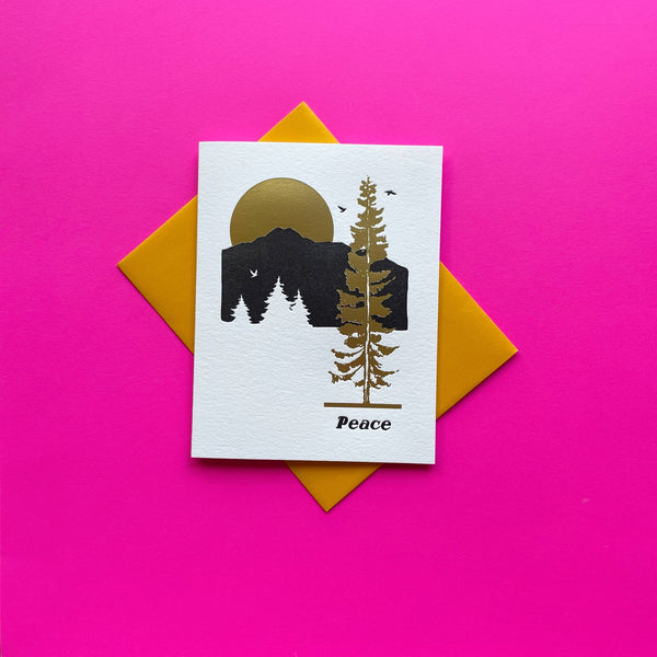 Golden Forest Peace Sympathy Card