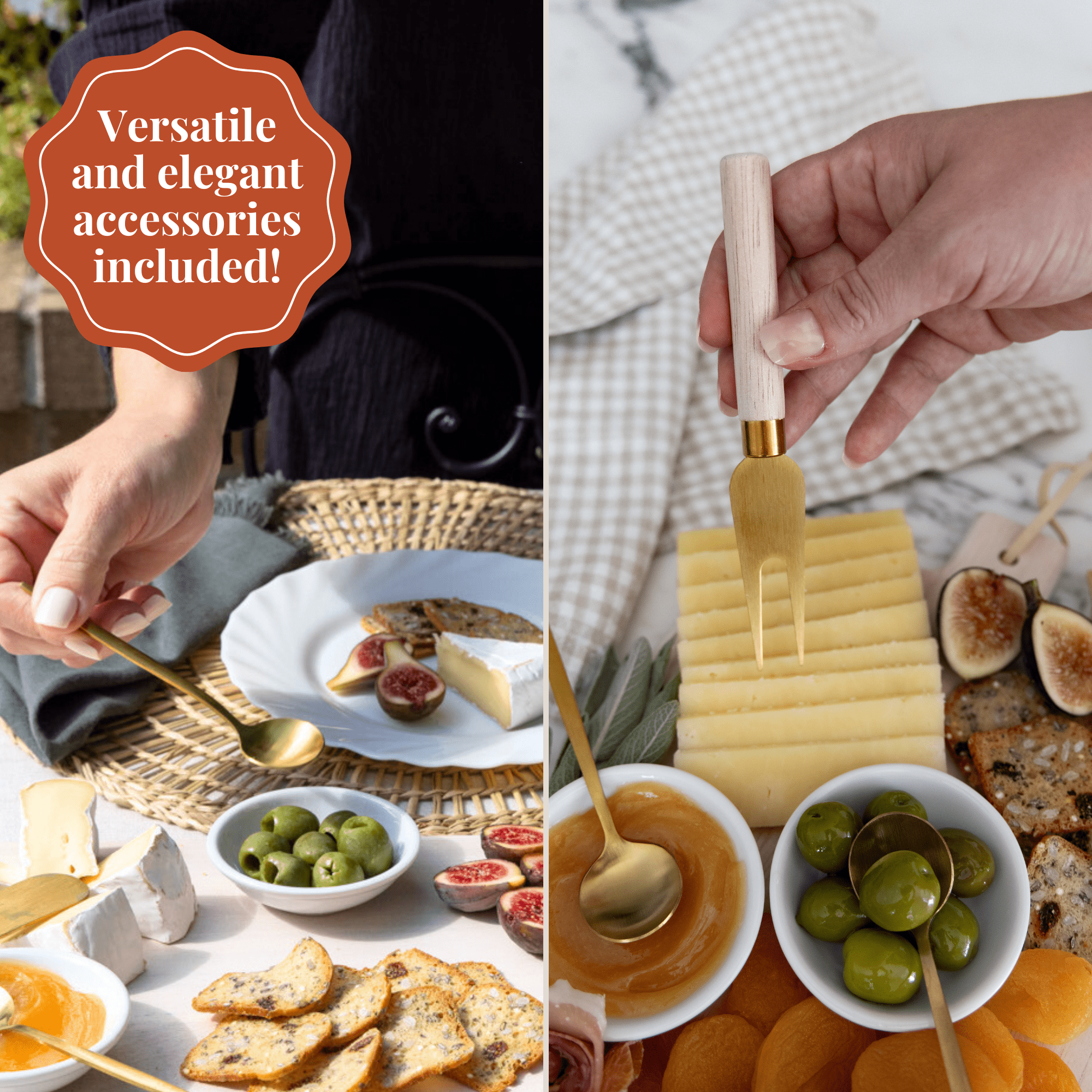 7 Piece Charcuterie Board Gift Set, White Washed - DIGS