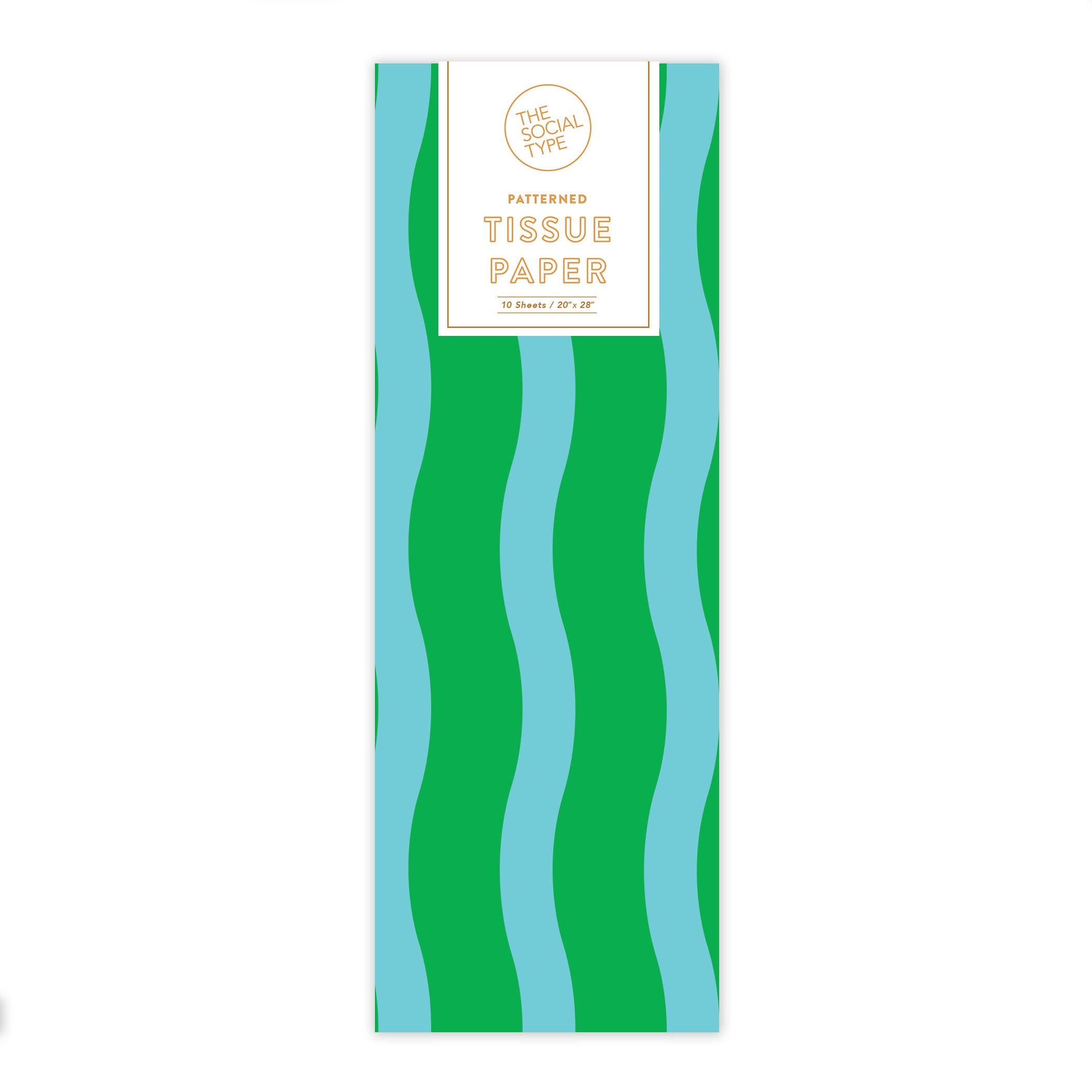 Green+Aqua Fussy Stripe Tissue Paper