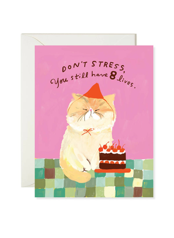 8 Lives Left Birthday Card - DIGS