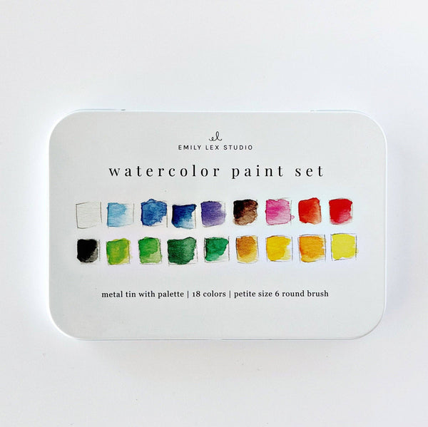 Watercolor Paint Set of 18 with Brush