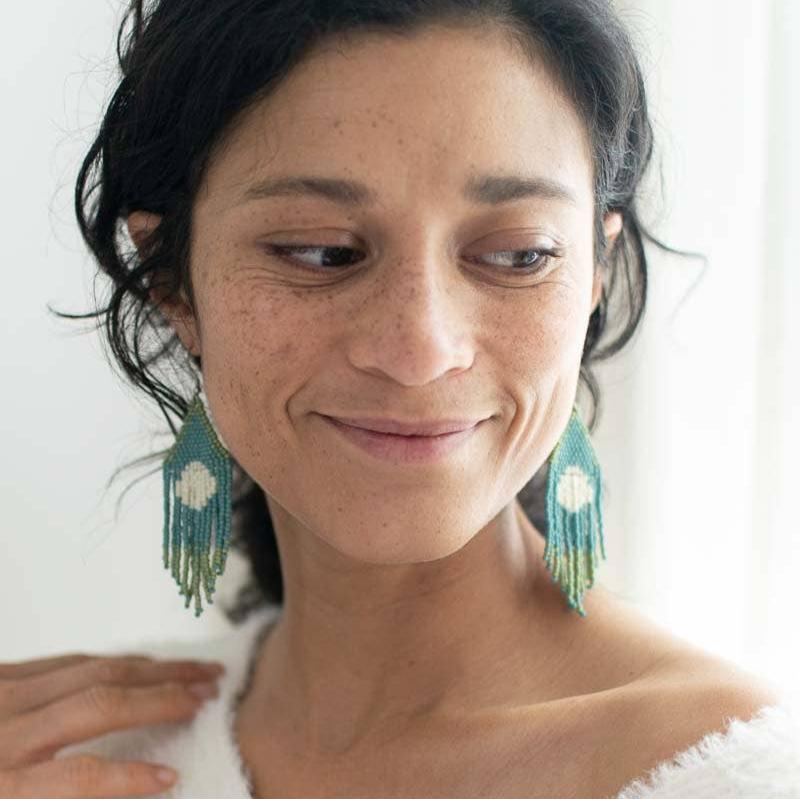 Beaded Fringe Earrings: Luna