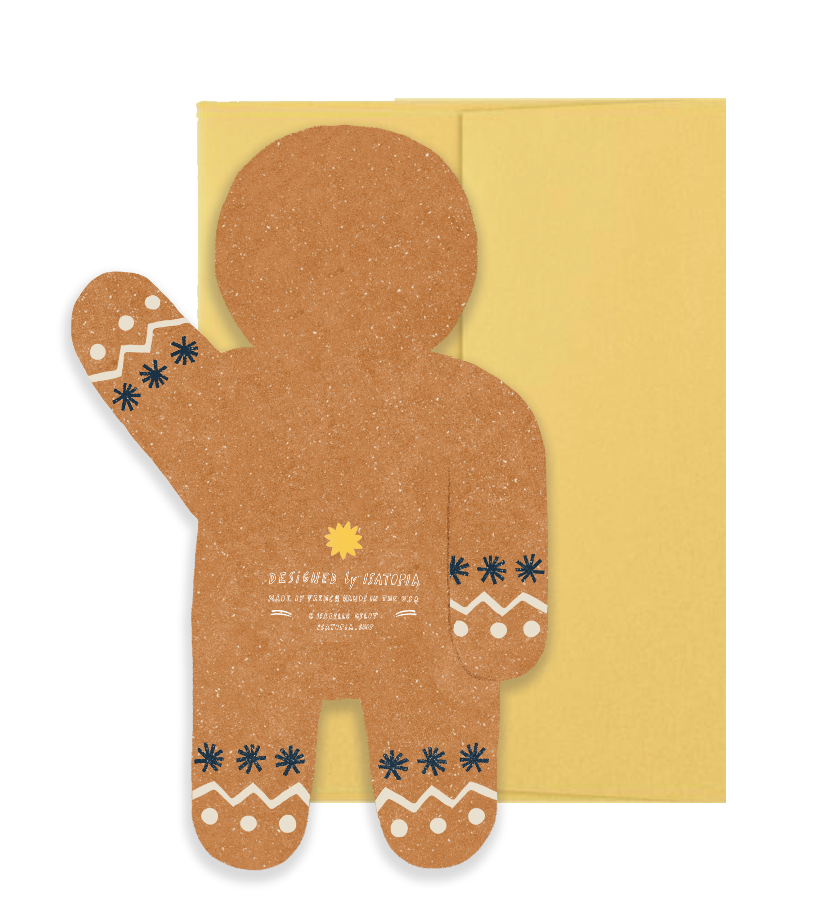 Gingerbread Man Die Cut Holiday Card