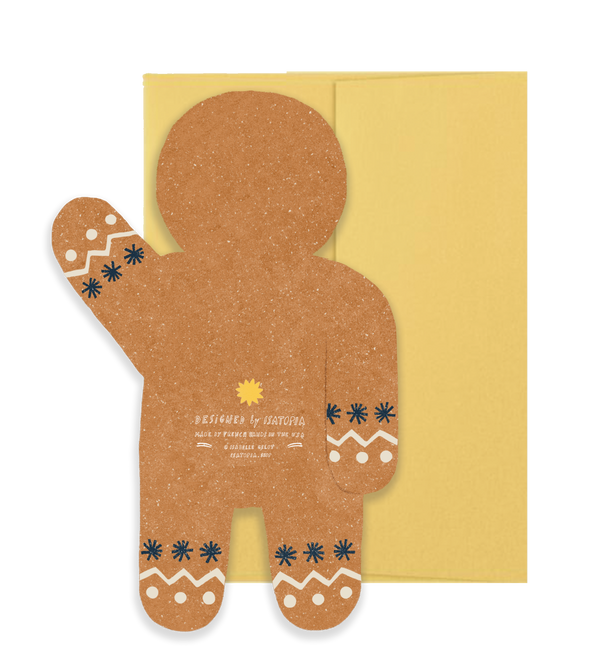 Gingerbread Man Die Cut Holiday Card