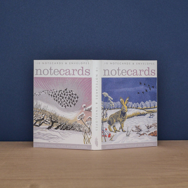Winter Hares & Starlings Boxed Set of Cards