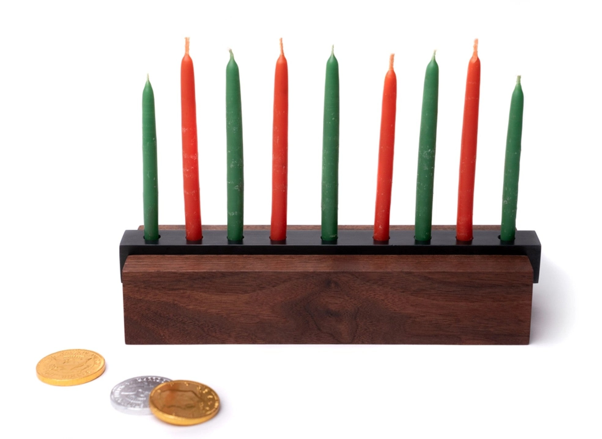 Modern Wood & Steel Menorah