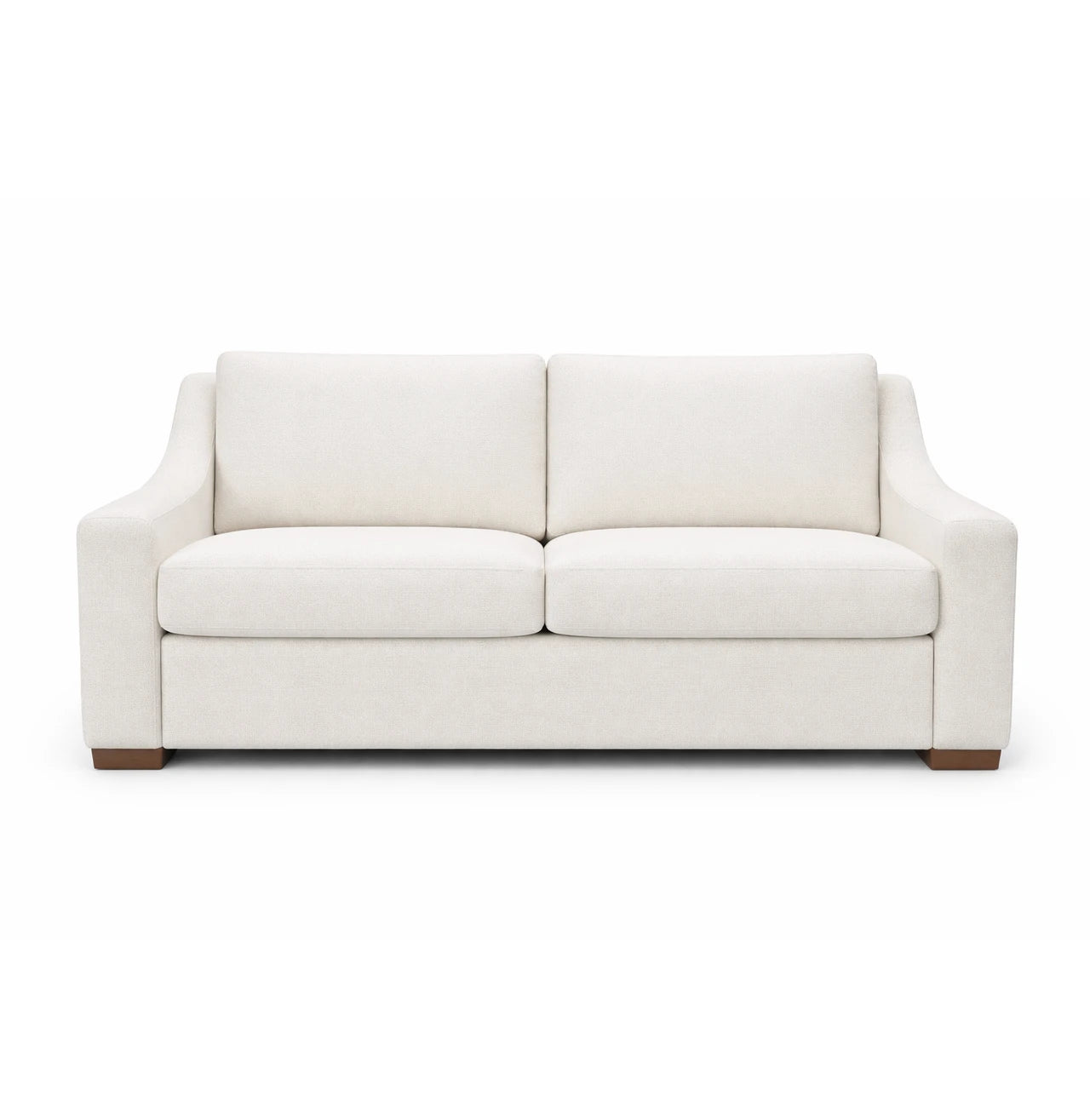 White Alora Sleeper Sofa on white background.
