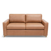 Brown leather sofa on white background