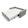 Open grey and white sofa bed on a white background