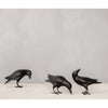 Hand Carved Mini Crow Sculpture Set of 3