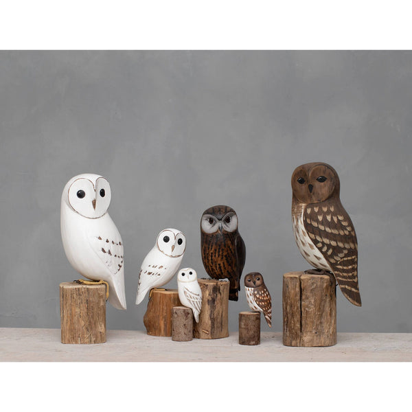 Hand Carved Barn Owl Ornament
