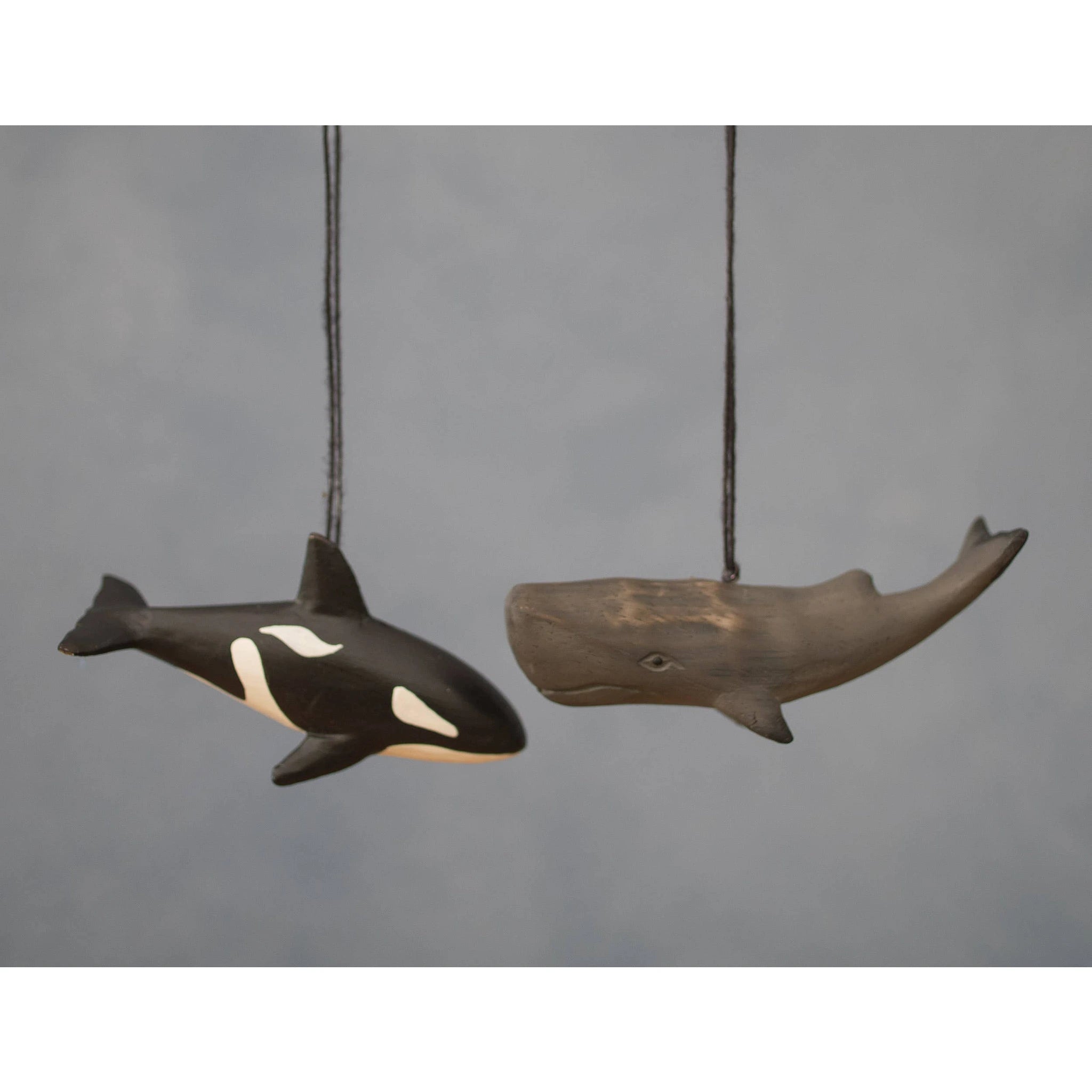 Hand Carved Ocra Whale Ornament