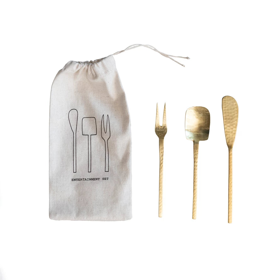 Gold Finish Stainless Appetizer Utensils