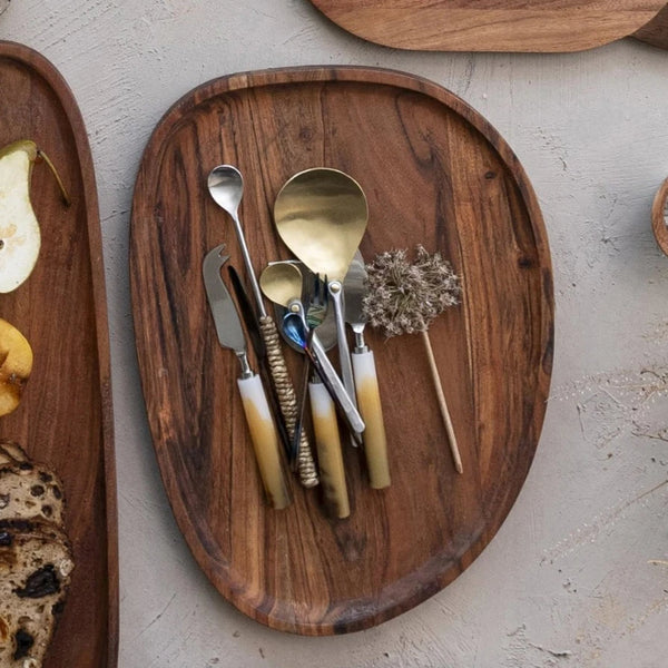 Organic Shape Acacia Wood Tray