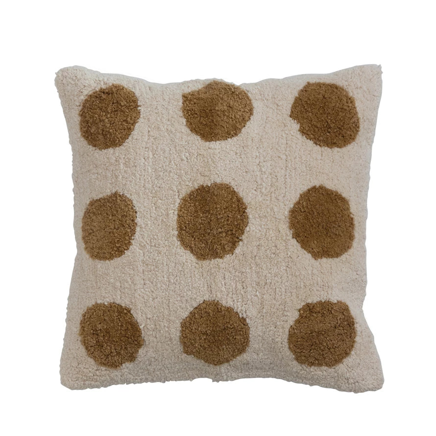 Mustard & Cream Dots Accent Pillow