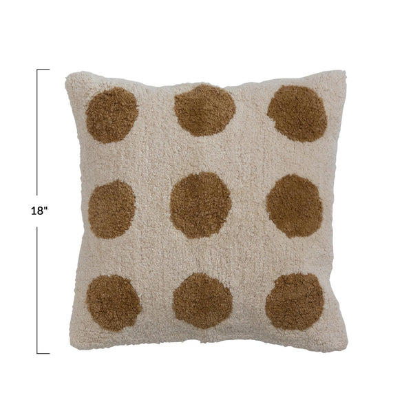 Mustard & Cream Dots Accent Pillow