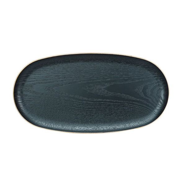 Small Oval Black Oak Tray