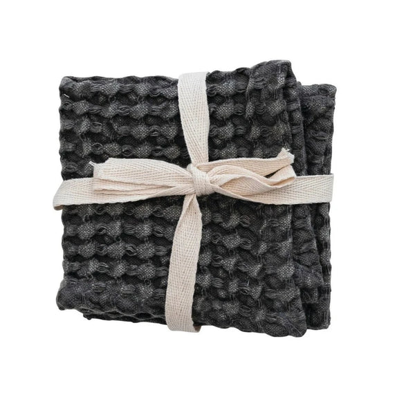 Stonewashed Waffle Weave Dish Cloths set/3