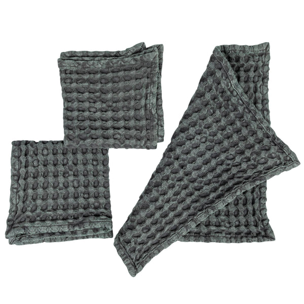 Stonewashed Waffle Weave Dish Cloths set/3